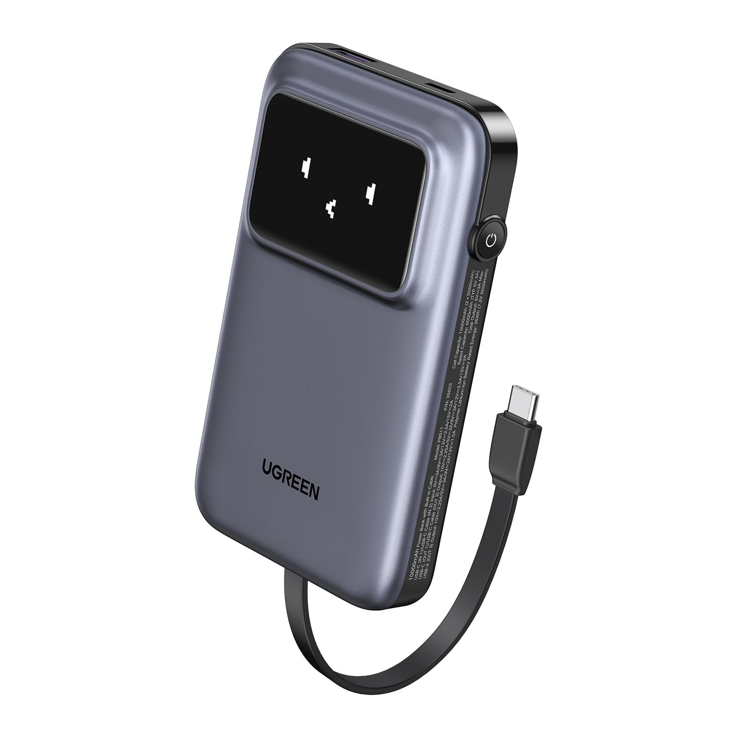 Power Bank Con Cable Integrado 10.000mAh 30W UGREEN