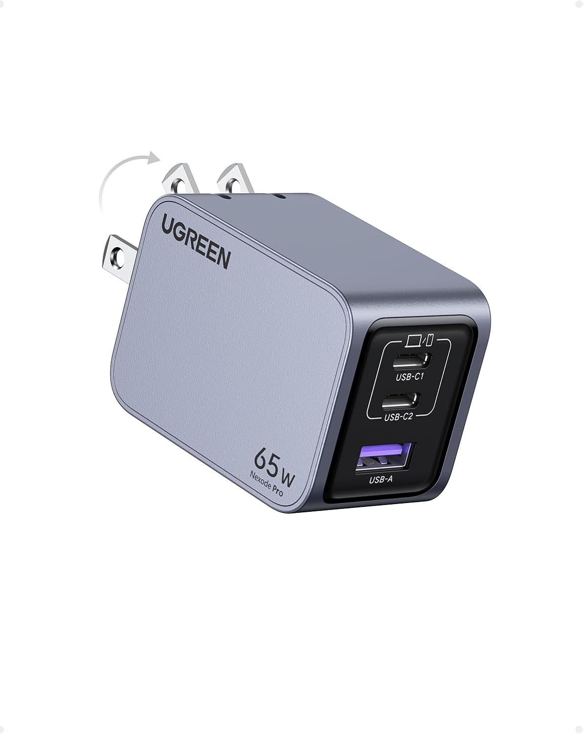 Set de Cargador Rápido Nexode Pro 65W de 3 Puertos GaN US ⚡