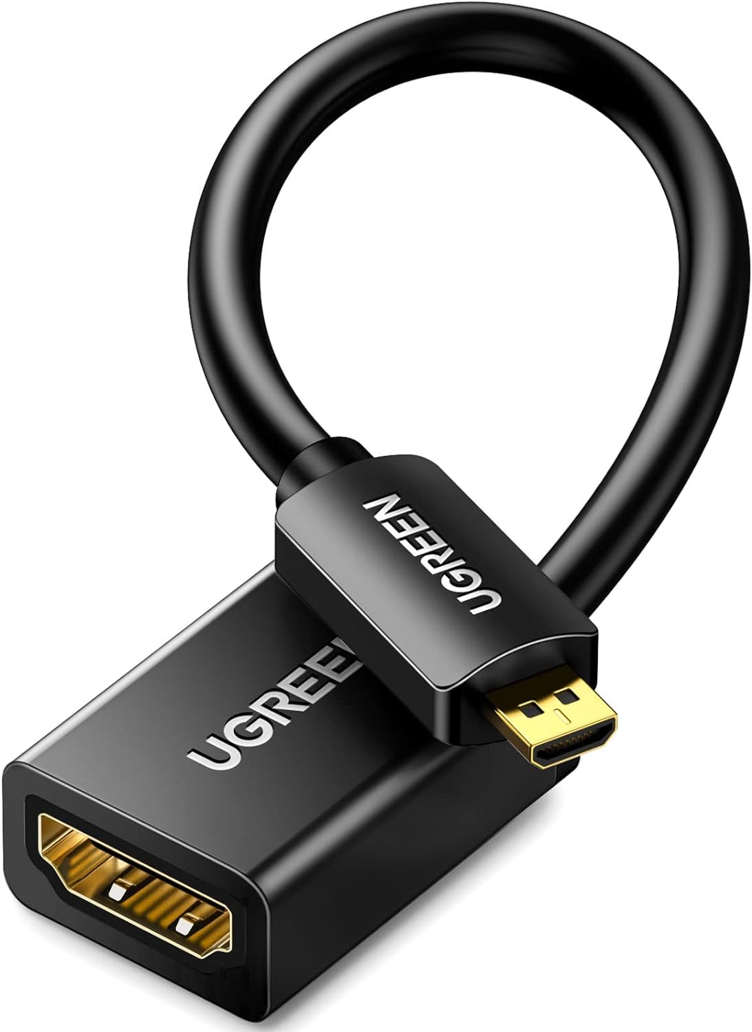 Cable Adaptador Micro HDMI Macho a HDMI Hembra de 22cm (Negro) UGREEN