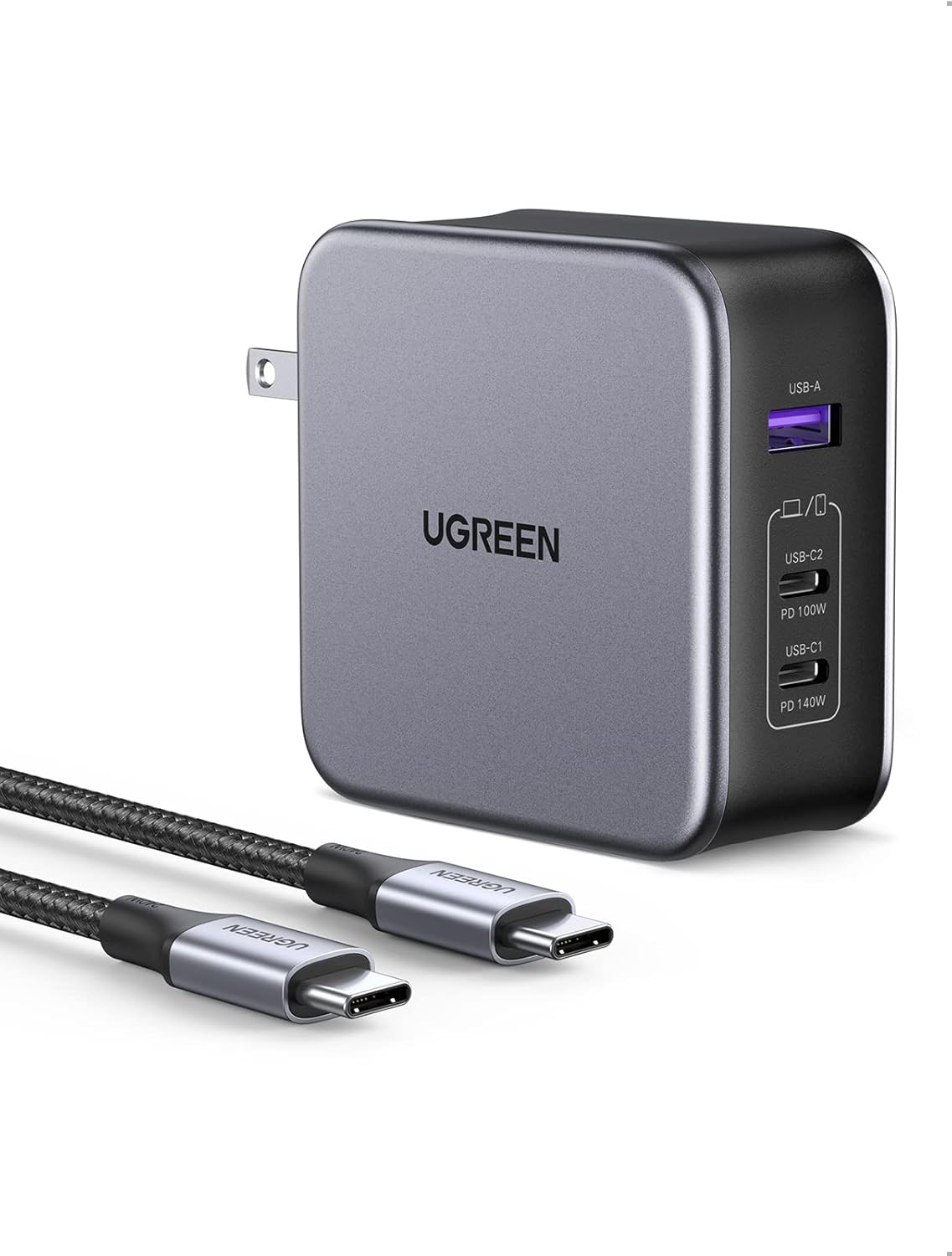 Cargador de pared Nexode 140W USB C GaN con 3 puertos UGREEN
