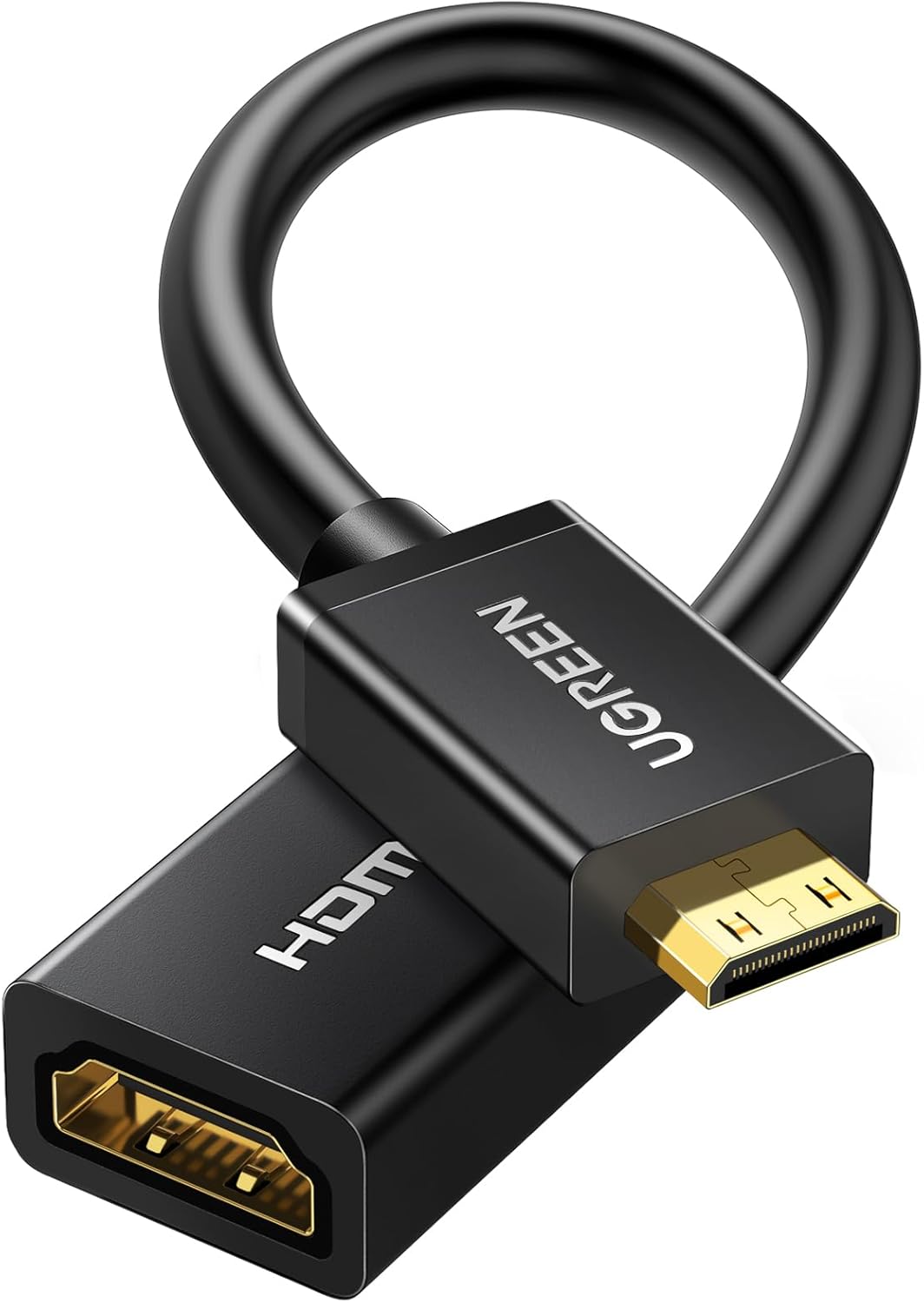 Cable Adaptador Mini HDMI Macho a HDMI Hembra de 22cm (Negro) UGREEN