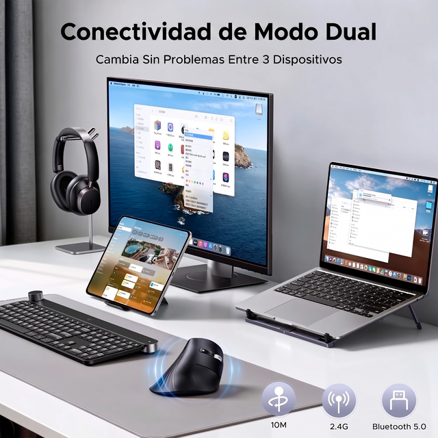 Mouse Vertical Ergonómico Inalámbrico