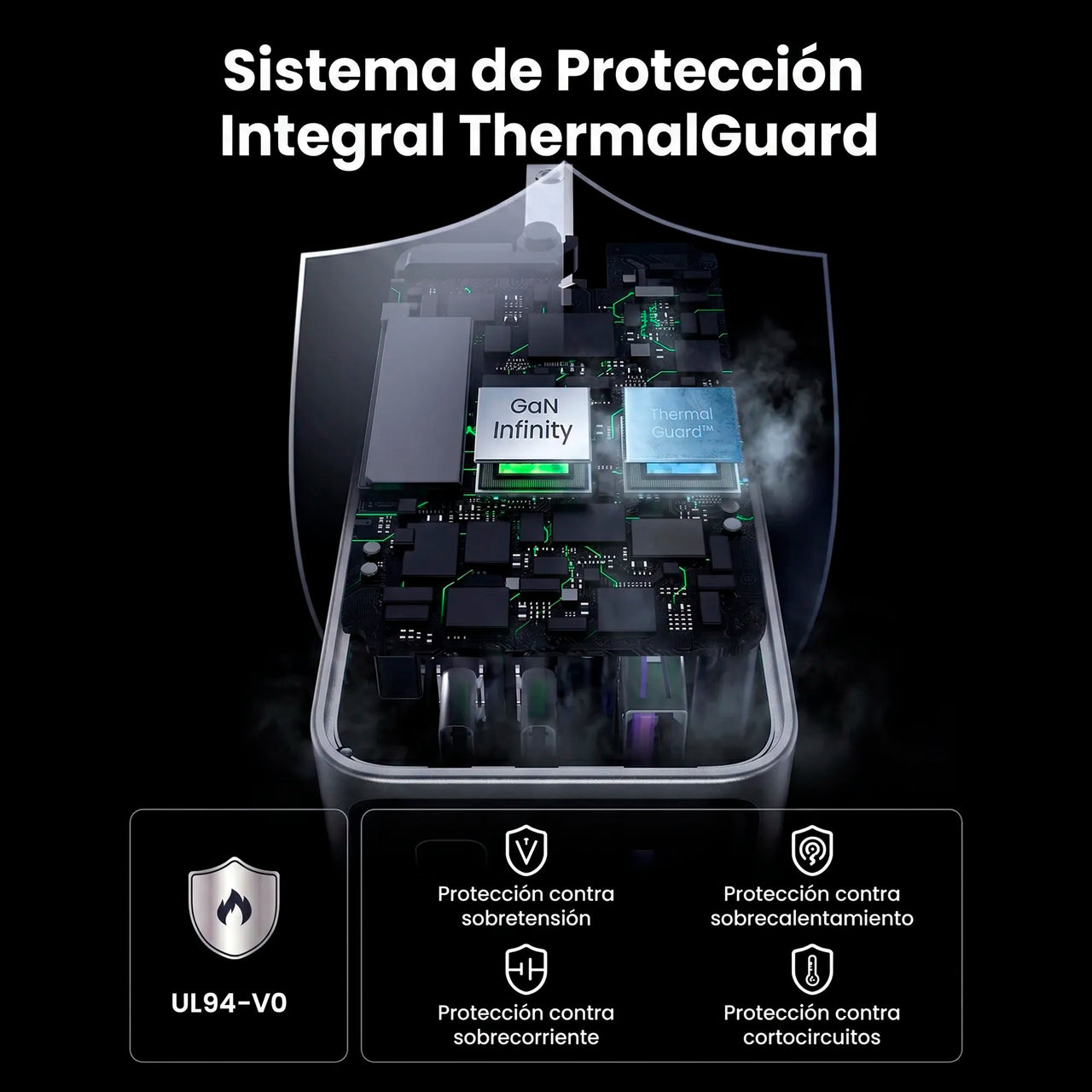 Cargador de 100W 3 Puertos Cable Incluido UGREEN