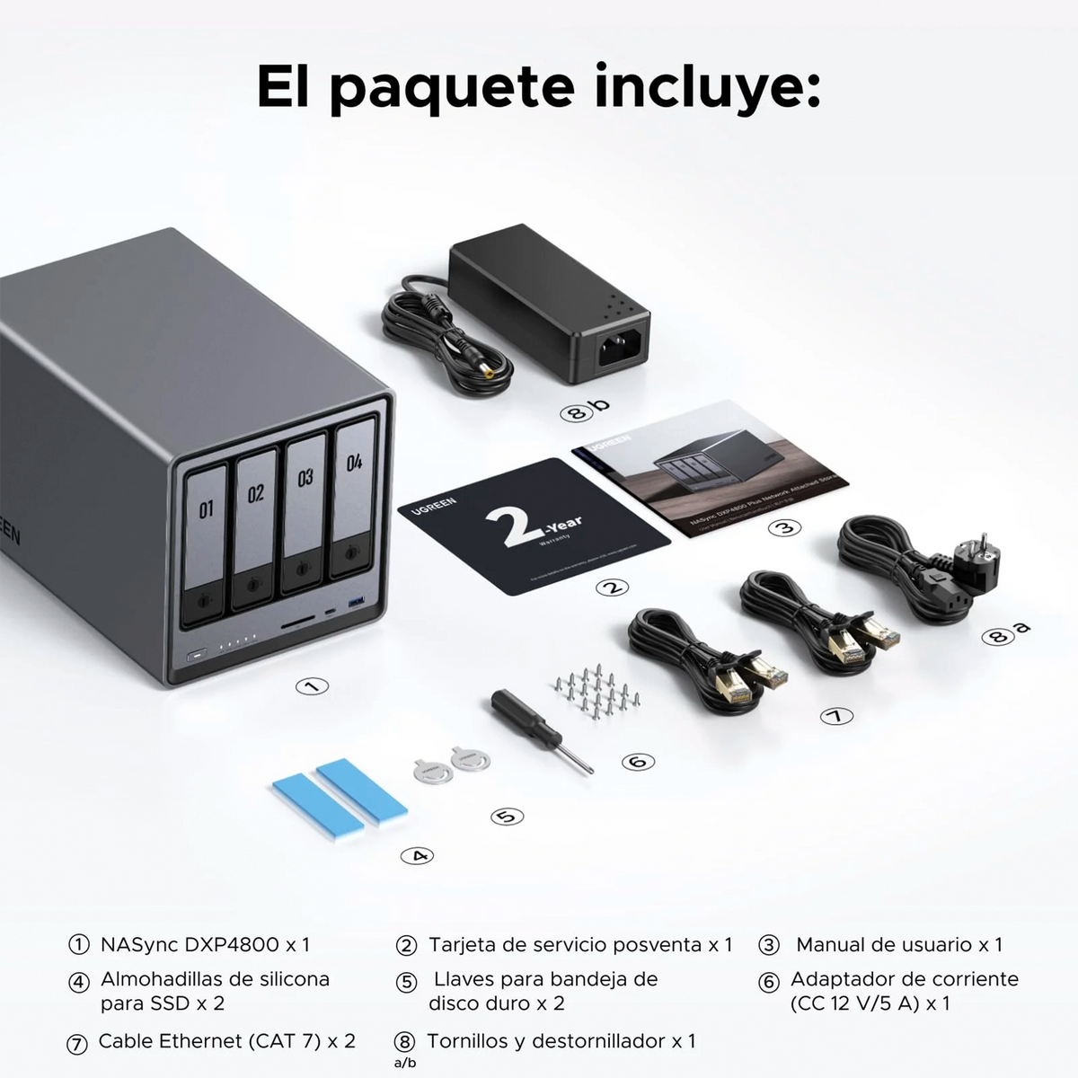 Servidor NAS DXP4800 4 Bahías UGREEN