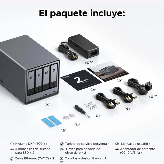 Servidor NAS DXP4800 4 Bahías UGREEN