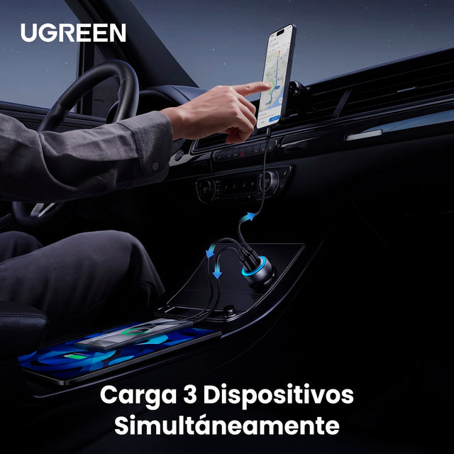 Cargador de Carro 3 Puertos 30W