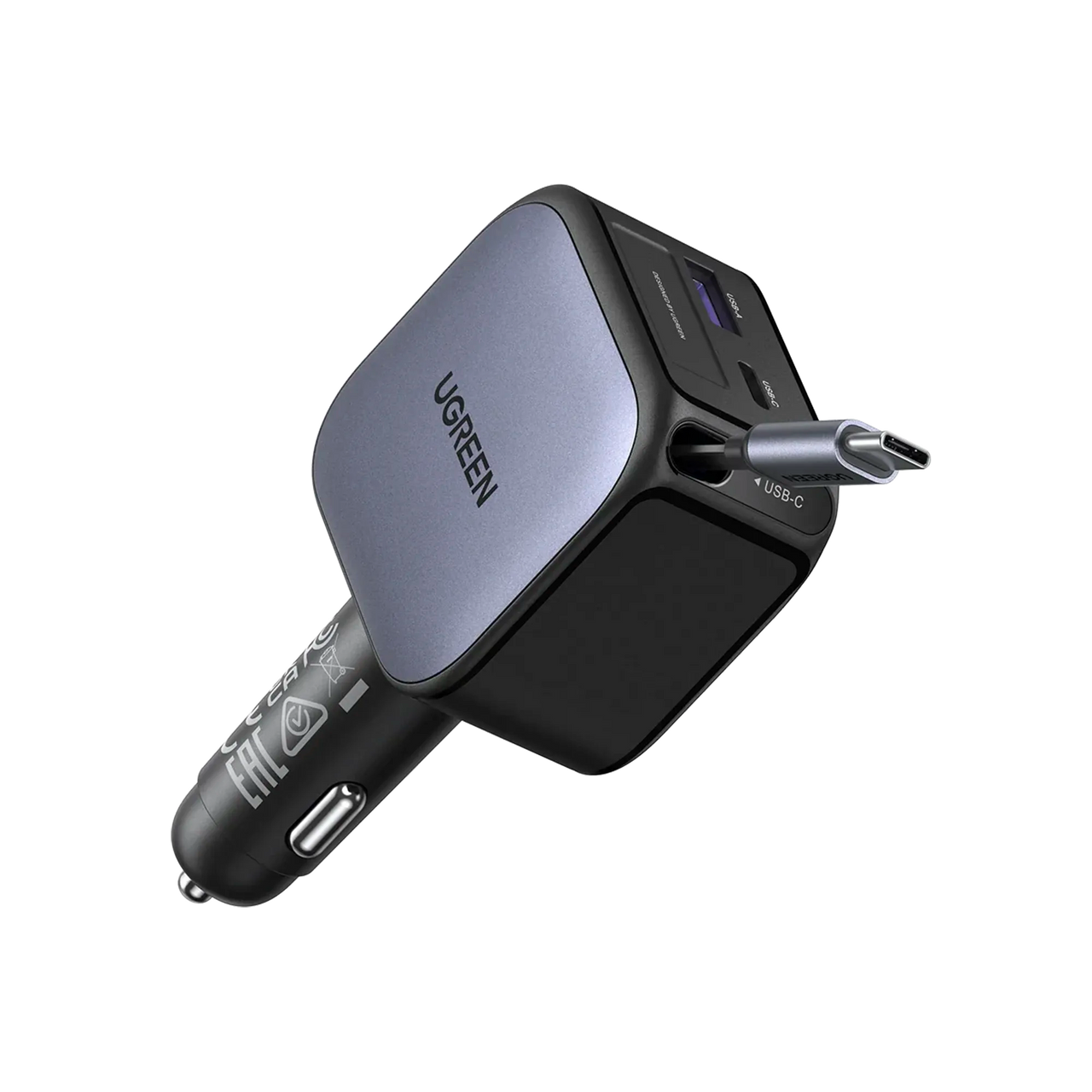 Cargador de Carro 90W Cable Retracil UGREEN