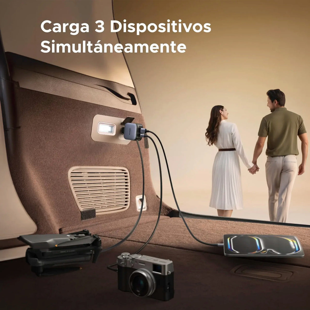 Cargador de Carro 90W Cable Retracil UGREEN