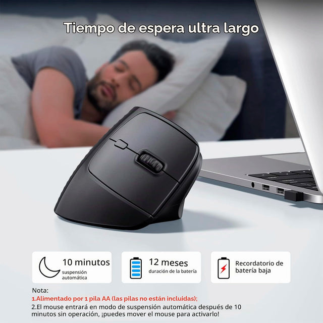 Mouse Inalámbrico Ergonomico 4.000 DPI