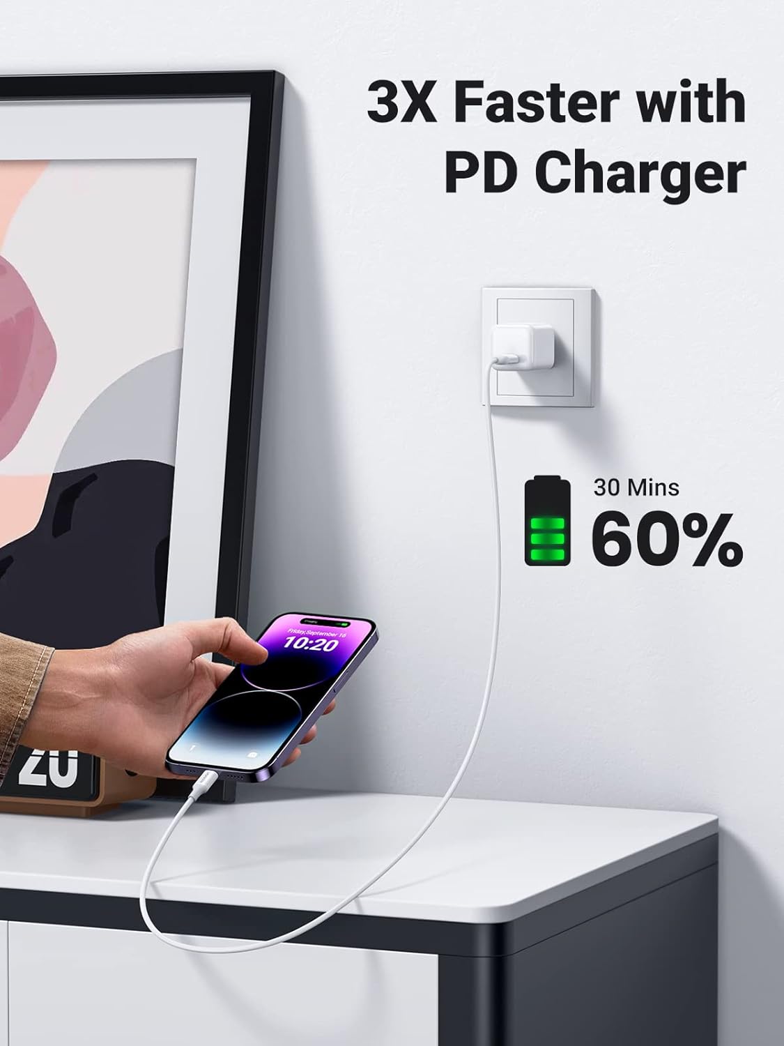 ⚡ Carga Rápida UGREEN PD Fast Charger + Cable USB-C a Lightning de 1m ⚡ UGREEN