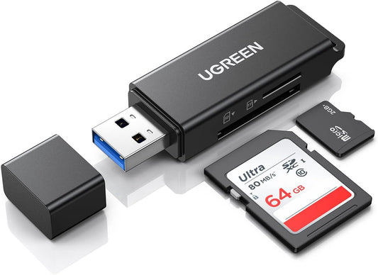 Lector de Tarjetas USB 3.0 para TF y SD (Negro) ⚡ UGREEN