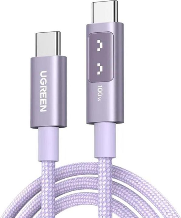 Cable USB-C 100W con Pantalla Digital LED Rosa UGREEN