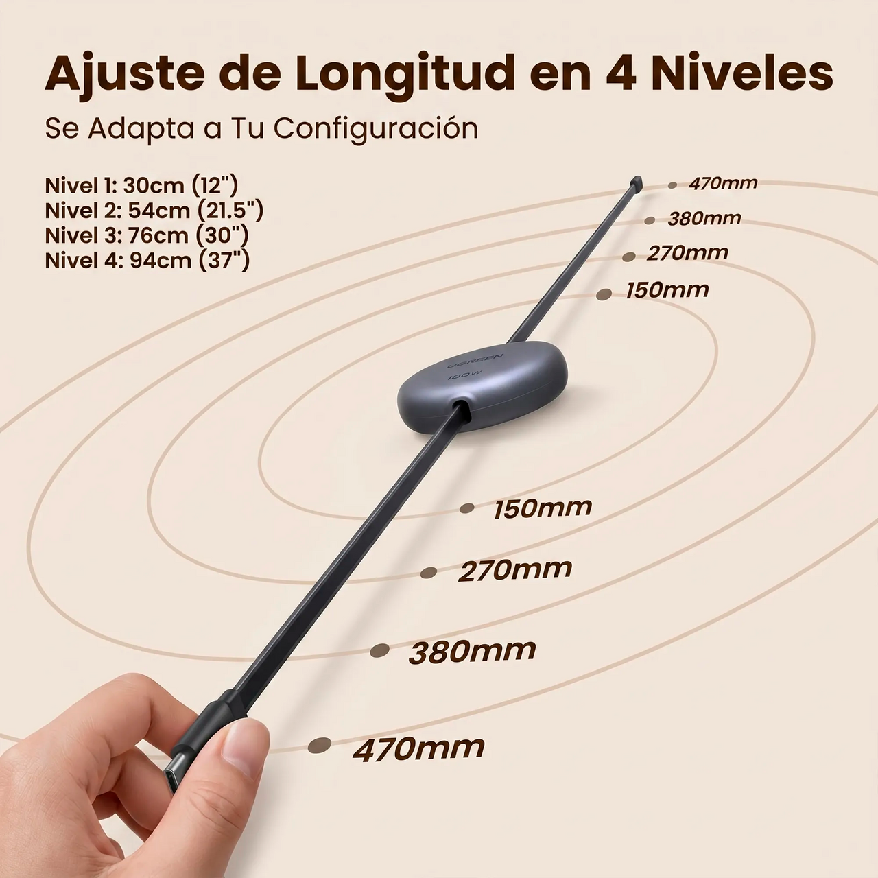 Cable USB-C 100W Retractil UGREEN