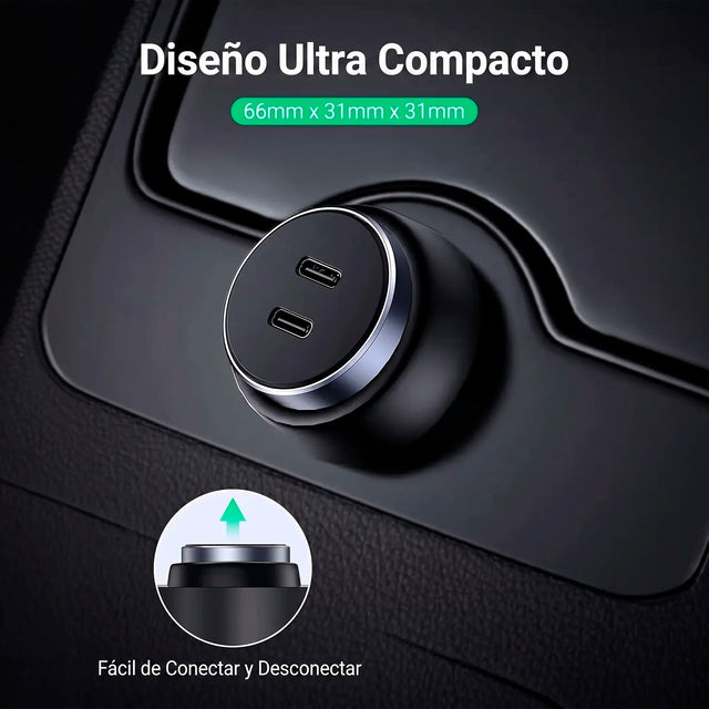 Cargador de Carro 60W 2 Puertos USB-C UGREEN