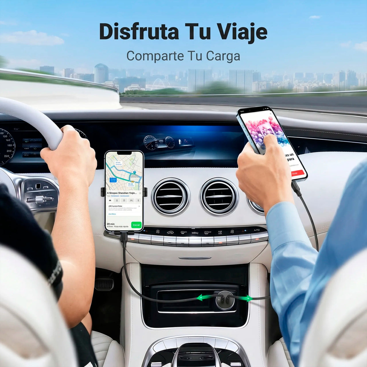 Cargador de Carro 60W 2 Puertos USB-C UGREEN
