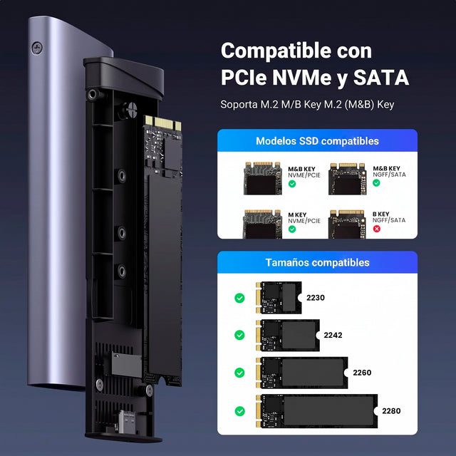Carcasa SSD M.2 USB-C 10Gbps