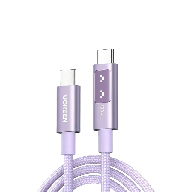 Cable USB-C 100W con Pantalla Digital LED Rosa UGREEN