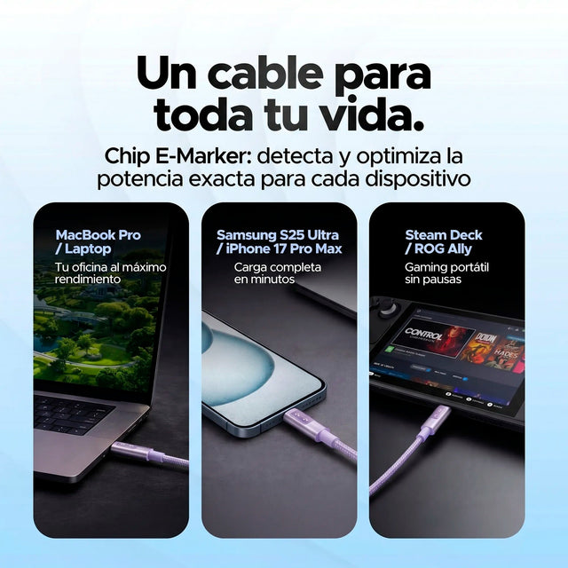 Cable USB-C 100W con Pantalla Digital LED Rosa UGREEN