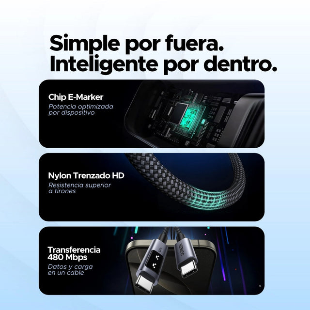 Cable USB-C 100W con Pantalla Digital LED (1 metro) UGREEN