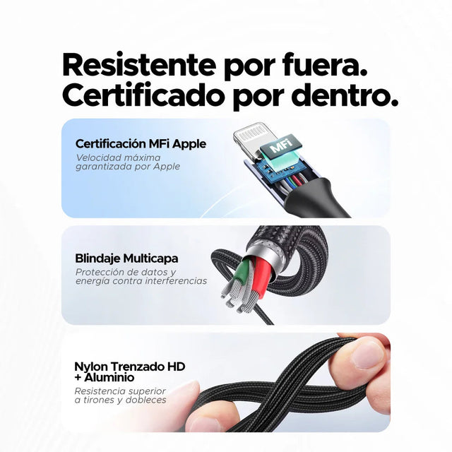 Cable USB-C a Lightning Trenzado Aluminio (1m) UGREEN
