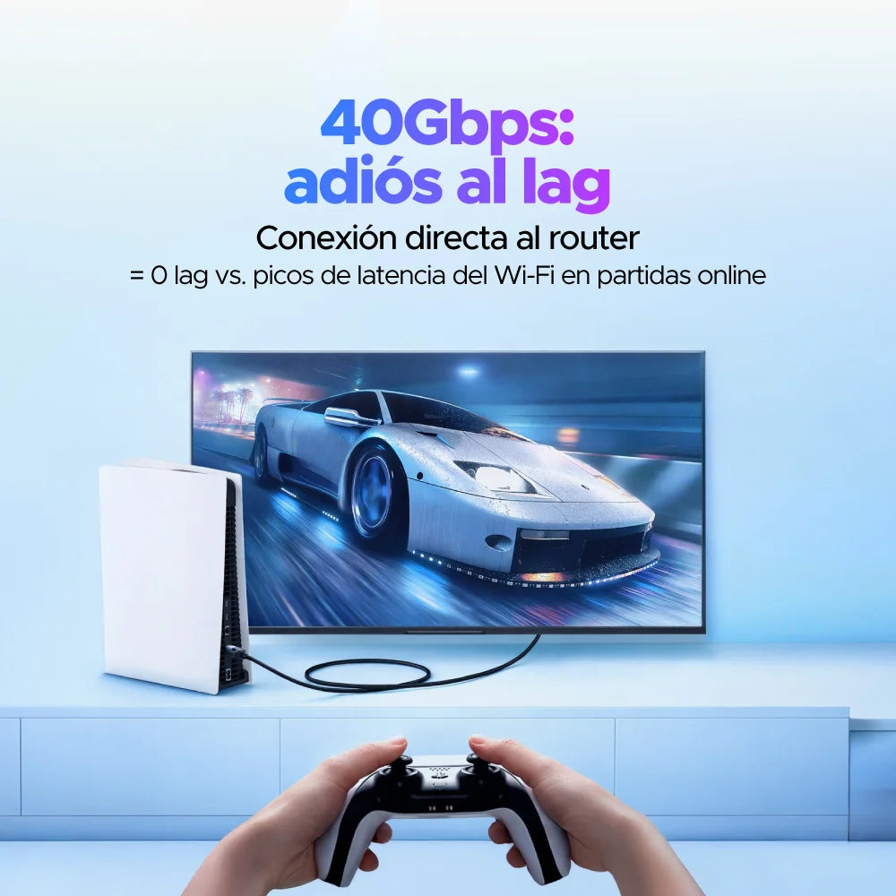 Cable Ethernet Cat 8 Redondo Trenzado (2 Metros) UGREEN