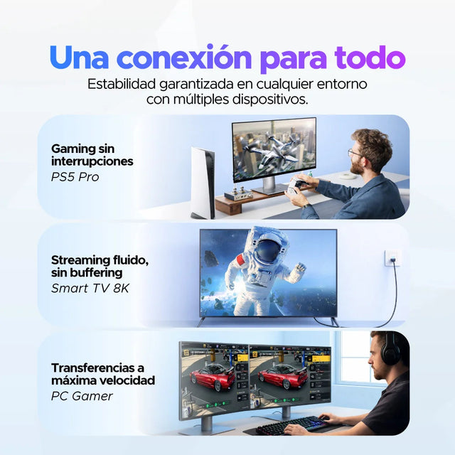 Cable Ethernet Cat 8 Redondo Trenzado (2 Metros) UGREEN