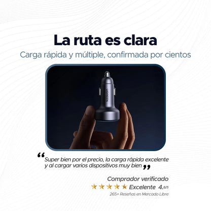 Cargador de Carro 30W (3 Puertos: 2 USB-C + 1 USB-A) UGREEN