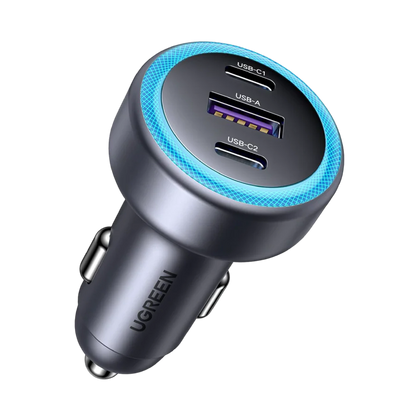 Cargador de Carro 30W (3 Puertos: 2 USB-C + 1 USB-A) UGREEN