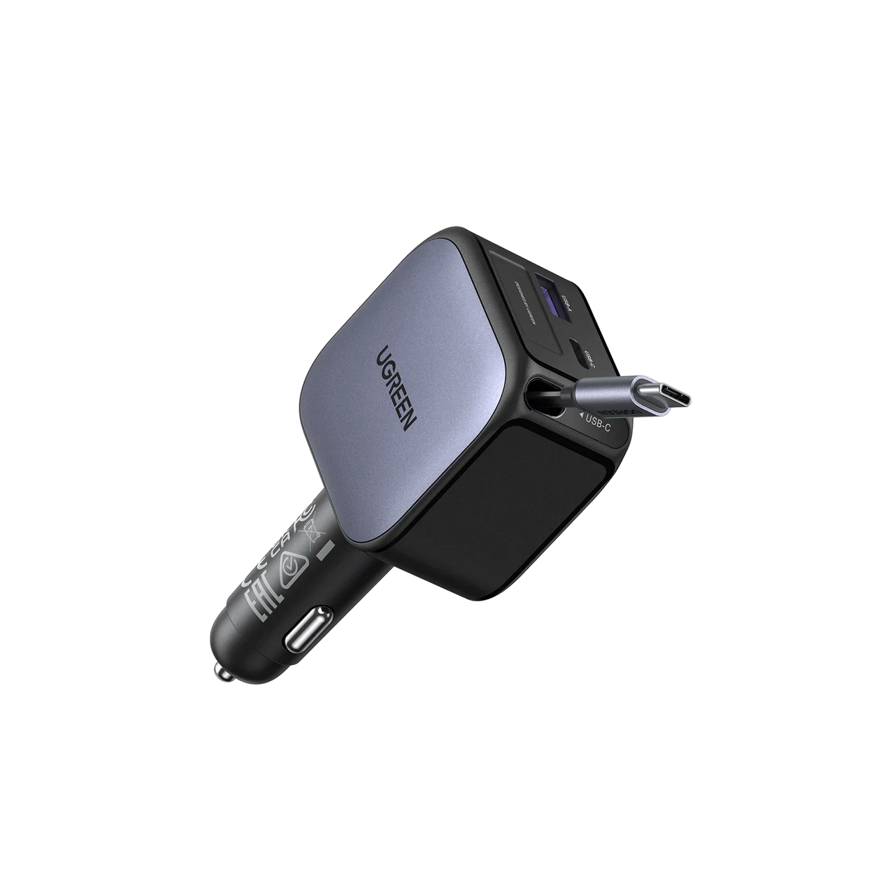 Cargador de Carro 90W Cable Retracil UGREEN