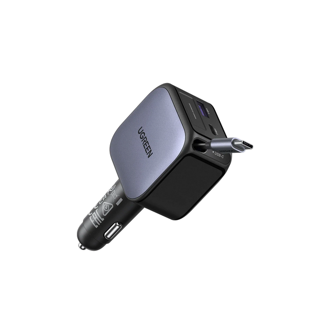 Cargador de Carro 90W Cable Retracil UGREEN
