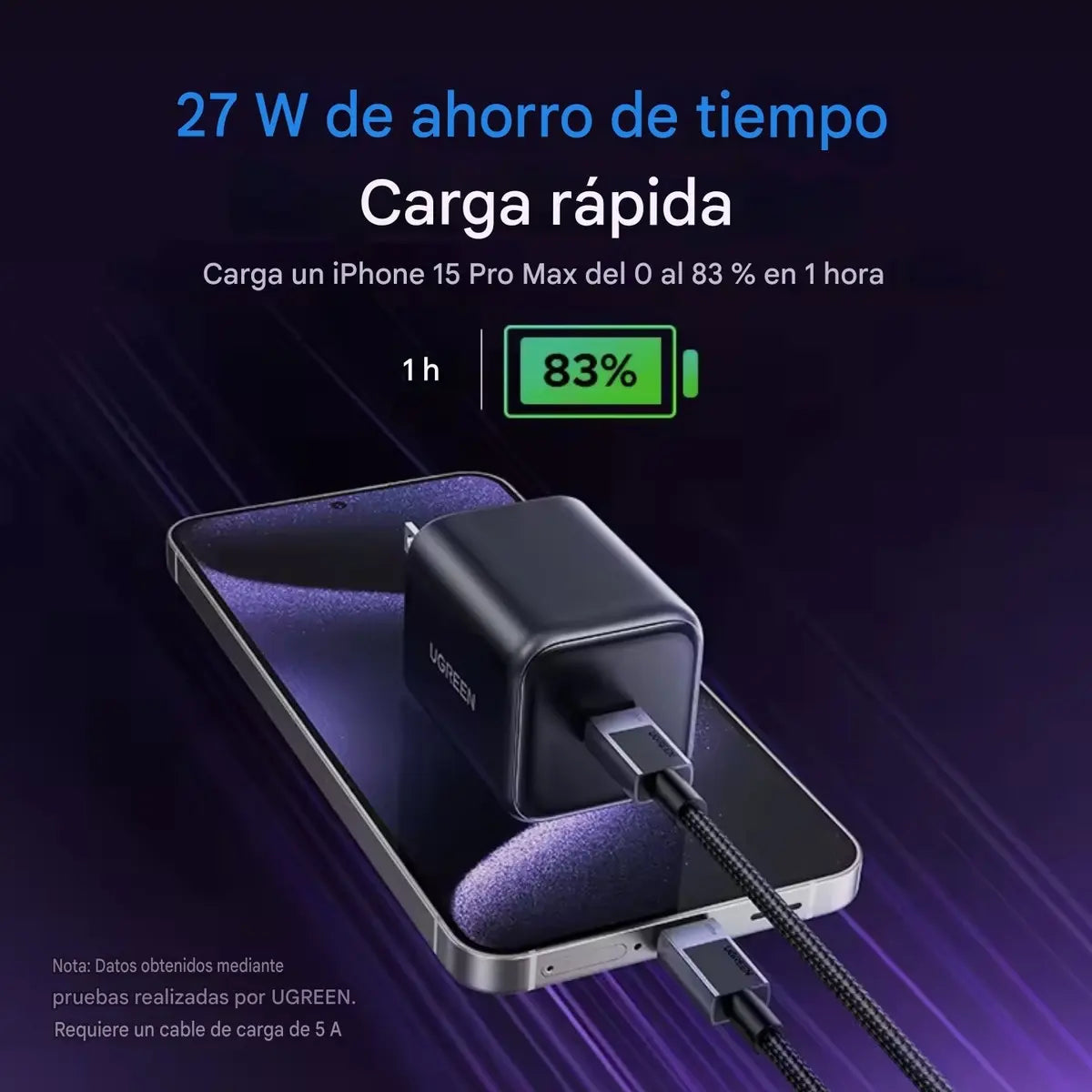 Cargador de carga rápida USB-C de 45W UGREEN