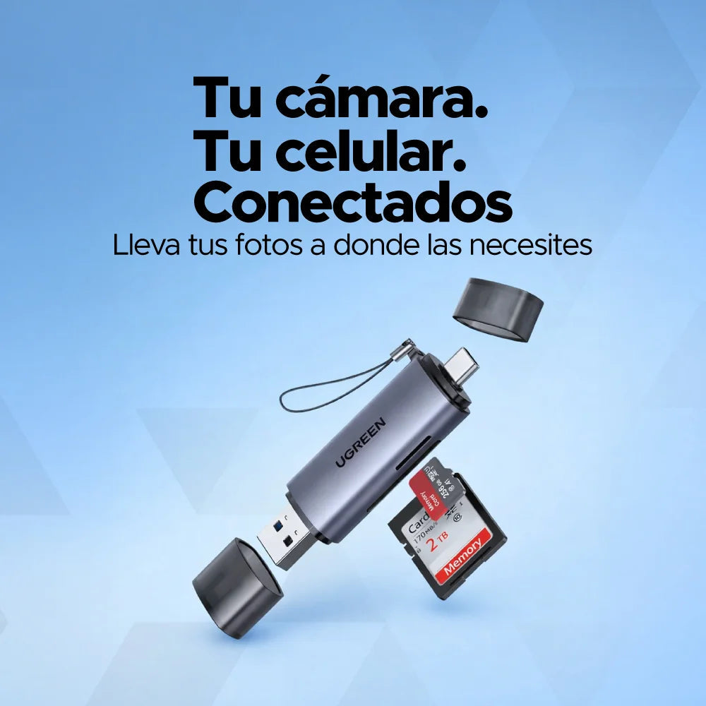 Lector de Tarjetas SD/MicroSD Dual (USB-A + USB-C) UGREEN
