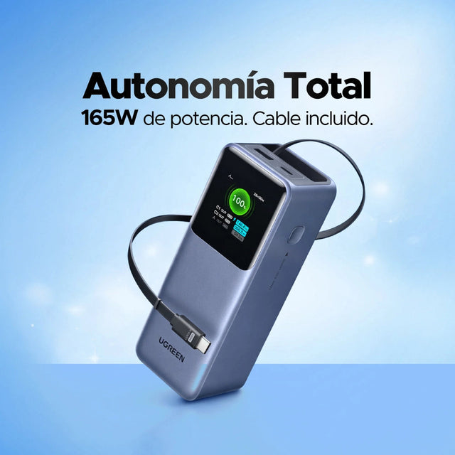 Power Bank Pro 165W (20.000mAh) con Cable Retráctil UGREEN