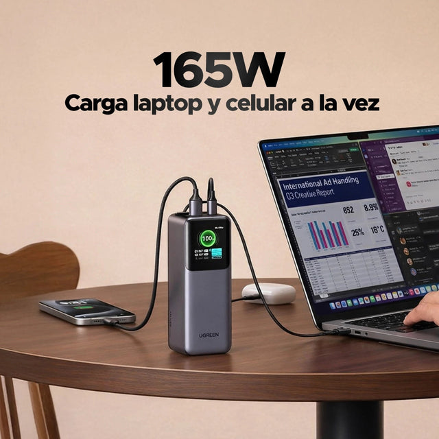 Power Bank Pro 165W (20.000mAh) con Cable Retráctil UGREEN