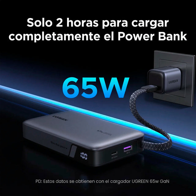 Power Bank Pro 67W (20.000mAh) Cable Integrado UGREEN